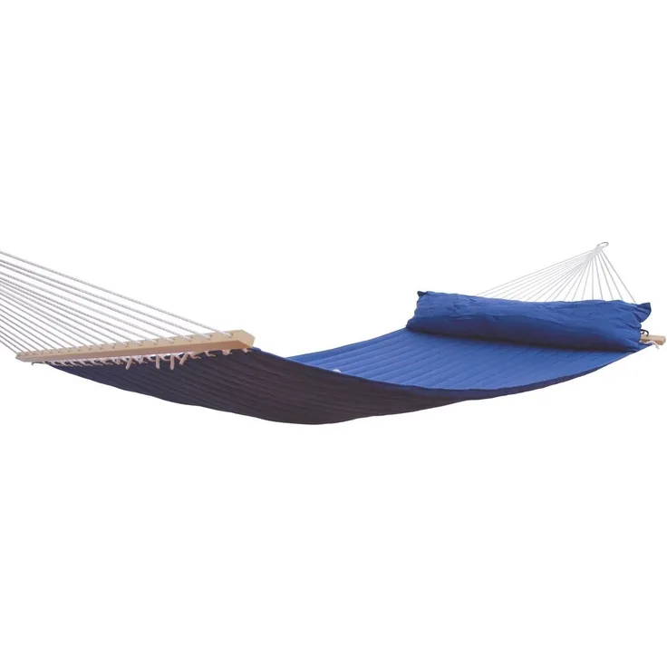 MacaMex DoppelstabHängematte California Lapis Blue, gepolstert, wetterfest, FSC™ zertifiziert, Blau, 210 x 140 cm