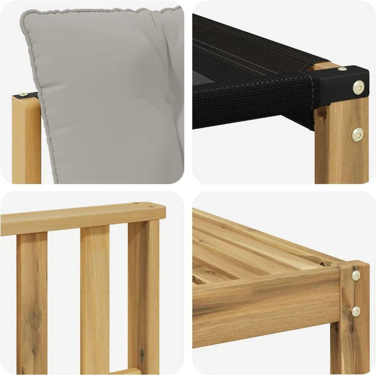 vidaXL Outdoor-Sofagarnitur 7 stk. 6-Sitzer Weiß und Hellgrau 3389545 – Bild 8