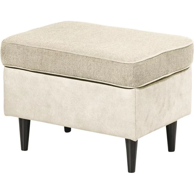 Hocker OMADO 2 Polsterhocker Sitzhocker Stoff creme 63 cm