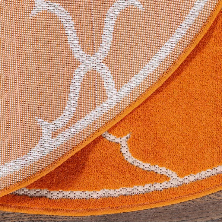 Sanat 'Berlin' Teppich, Höhe: 6 mm, In -und Outdoor geeignet, Orange, 150 cm Rund – Bild 4