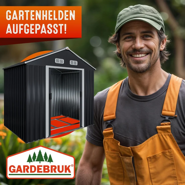 Gardebruk XL Gerätehaus mit Fundament und Kantenschutz, Metall, 196 x 132 x 188 cm – Bild 6