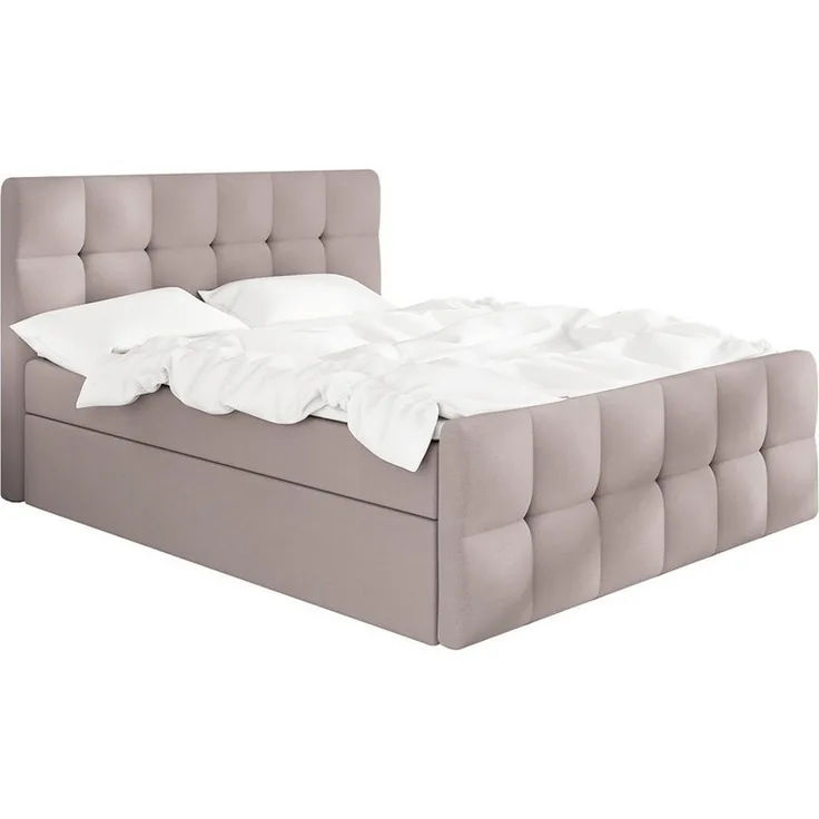 A&J MöbelLand Boxspringbett BERG mit 2 Bettkästen und Topper.