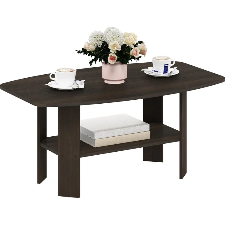 Furinno Couchtisch im schlichten Design, Dunkelbraun – Bild 5