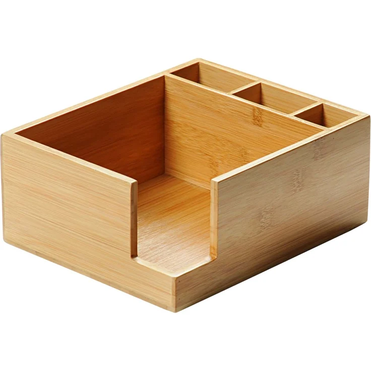 4 Stück Besteckkasten mit Serviettenspender - Bambus, 21,5 x 18cm – Bild 2