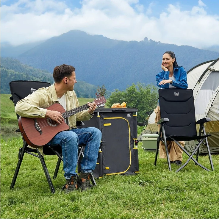 TIMBER RIDGE Campingstuhl Klappstuhl, faltbarer Stuhl mit hoher Lehne und Packmaß (1 St), mit 4-fach verstellbarer Rückenlehne und hochbelastbarem Gestell – Bild 2