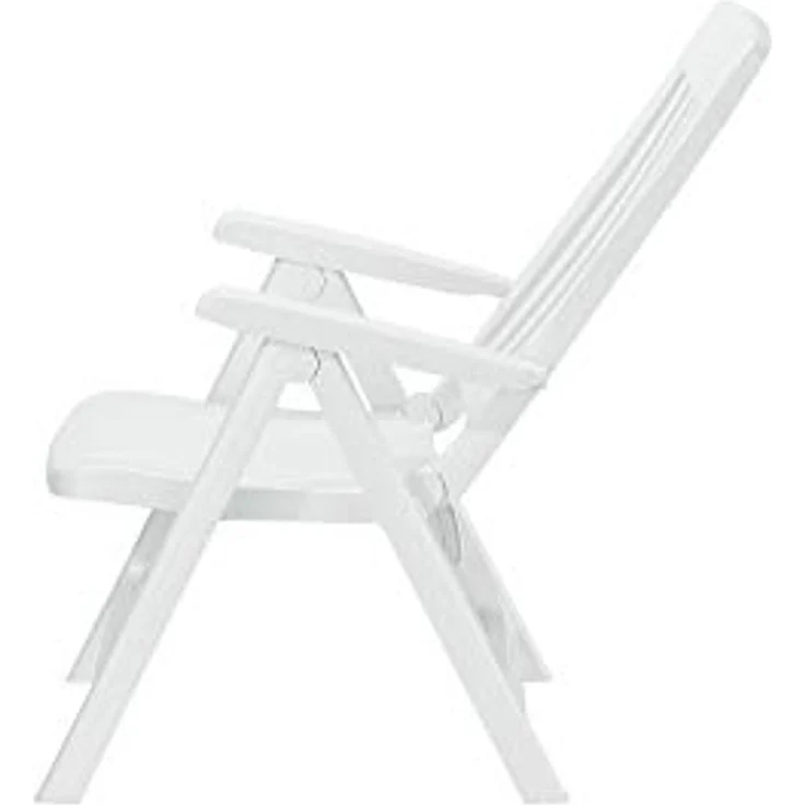 Sieger Palma Klappsessel 4 fach verstellbar, Vollkunststoff Weiß 62 x 105 x 67 cm – Bild 6
