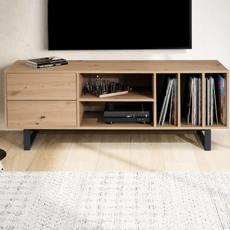 Livetastic Lowboard, Eiche, Holzwerkstoff, 2 Schubladen, 150x55x40 cm, stehend für Wohnzimmer – Bild 6