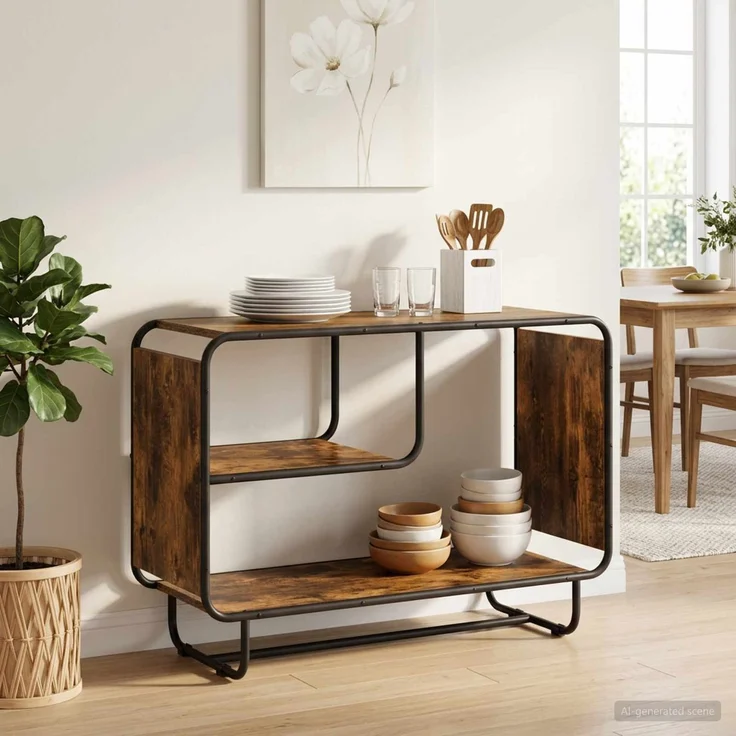 vidaXL Sideboard Räuchereiche 93.5 x 37.5 x 64.5 cm Holzwerkstoff 8007944 – Bild 1