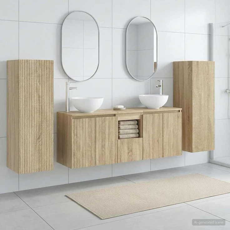 vidaXL Badezimmerschrank-Set 5 stk. Sonoma-Eiche 129 x 35 x 80 cm 3405985 – Bild 1