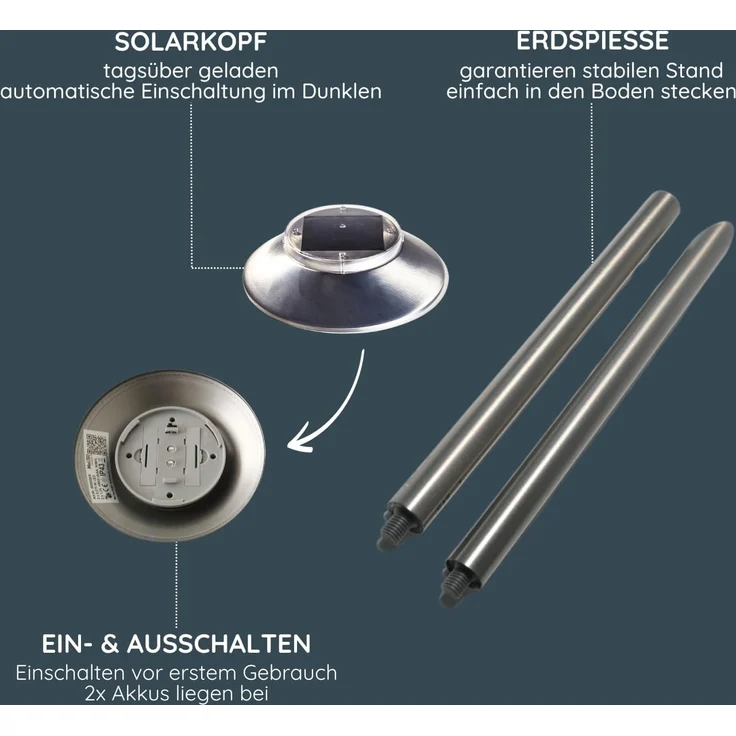 MeLiTec LED Solarleuchte Solar-Gartenleuchte, SO26, Prag, nein – Bild 5