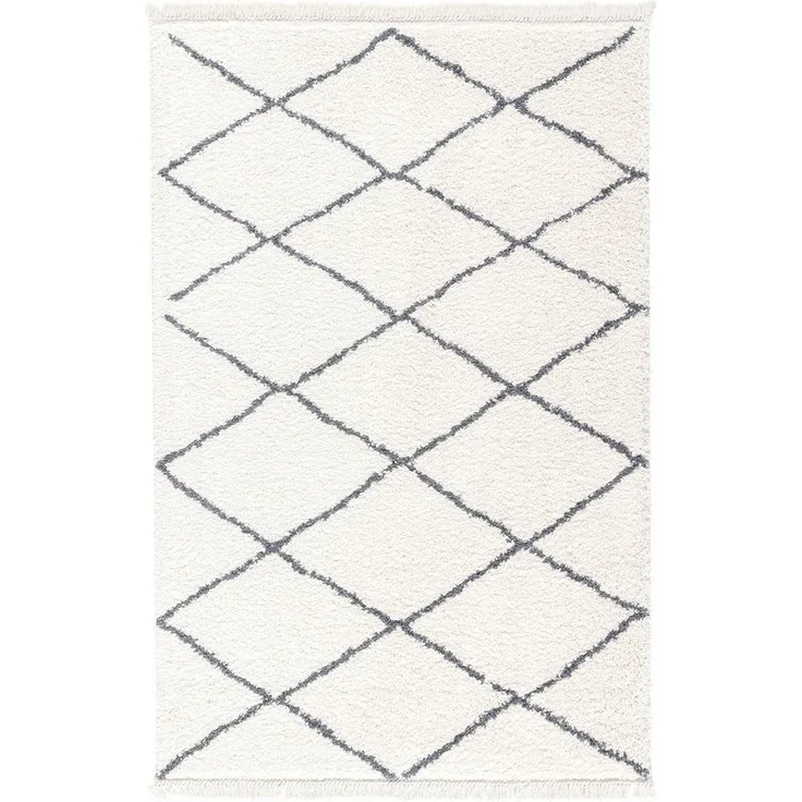 Tesso Living Hochflor-Teppich BLAKE Shaggy Teppich Wohnzimmer Rauten Design, rechteckig, Höhe: 30 mm, Langflor, skandinavisches Design, gemütlich strapazierfähig, langlebig