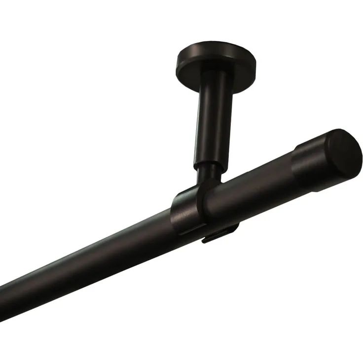 iso-design Gardinenstange Set zur Montage an der Decke mit 20 mm Durchmesser 1-läufig, Ø 20 mm, 1-läufig, Deckenmontage, geschraubt, Aluminium, Variabler Deckenabstand