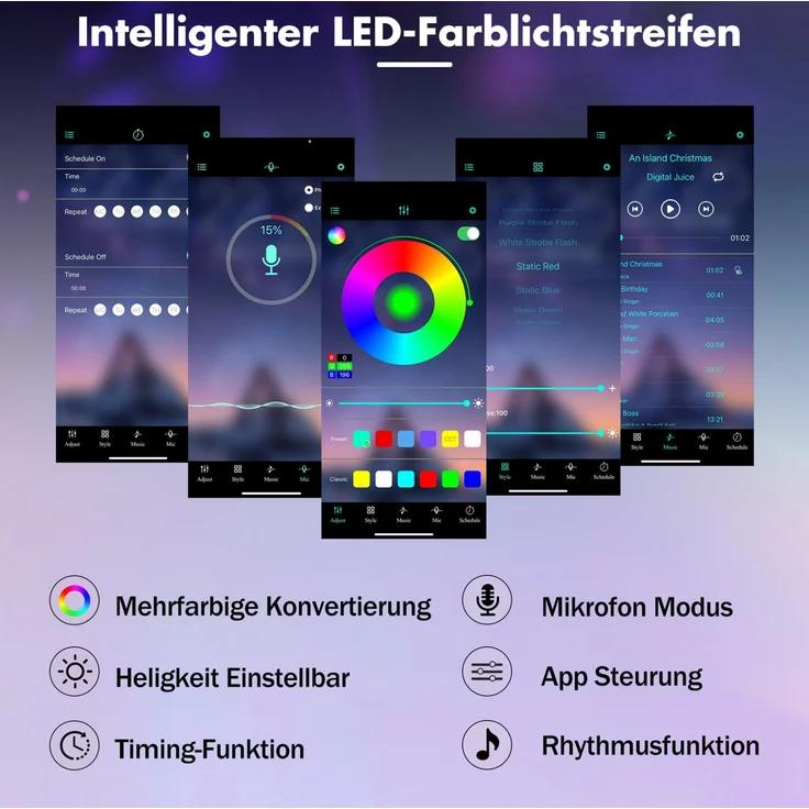 Ausziehbarer Bartisch 120 x 30 x 100 cm – Mit Stauraum, LED & 360°-Drehung, Schwarz – Bild 8
