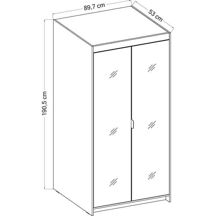 AX LIVING Schrank Spiegel Eiche Sonoma Kleiderschrank Storicos 2T 89,7 – Bild 5