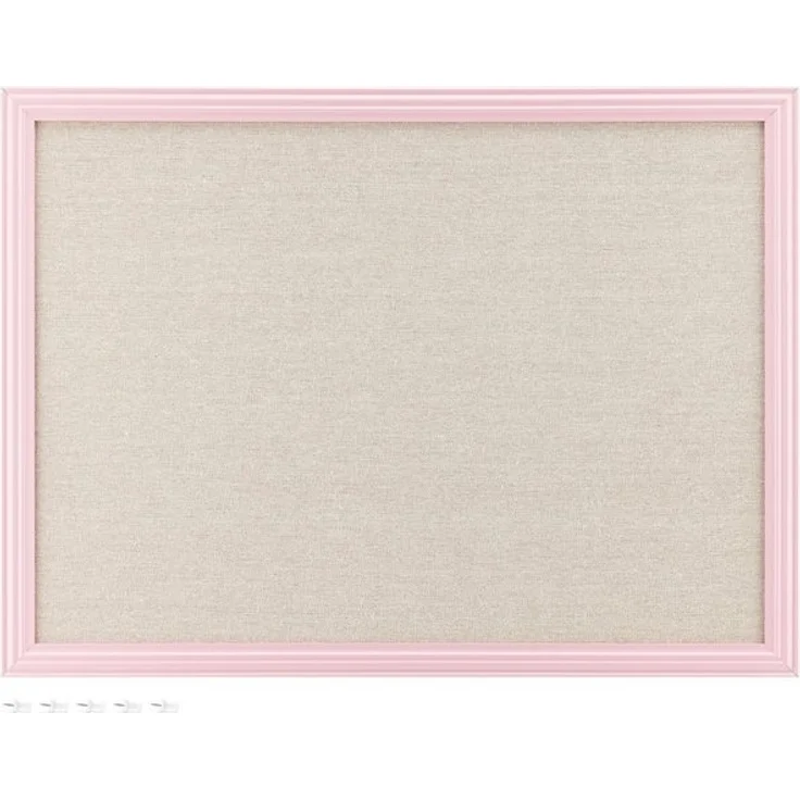 Navaris Memoboard Memoboard mit Leinenoberfläche - Memoboard 58x43 cm aus Leinen - Rosa – Bild 4