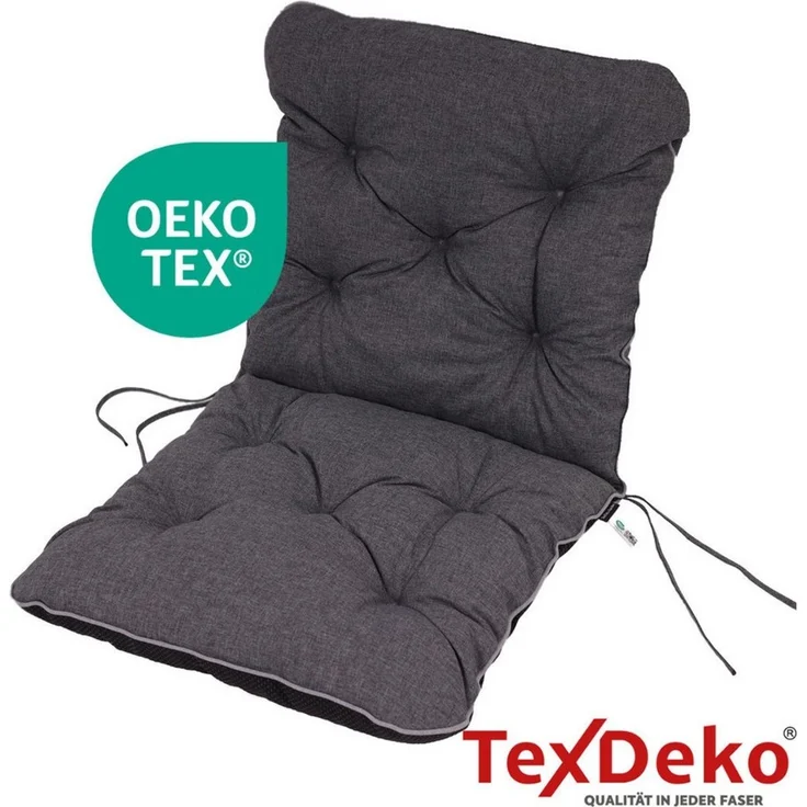 TexDeko Sitzauflage Ecolen Niedriglehner 40 x 40 x 40cm - gesteppte Gartenstuhl-Auflage, (1× Gartenstuhl-Auflage (80 × 40cm), UV-Beständig, Wasserabweisend mit Anti-Rutsch Boden – Bild 4