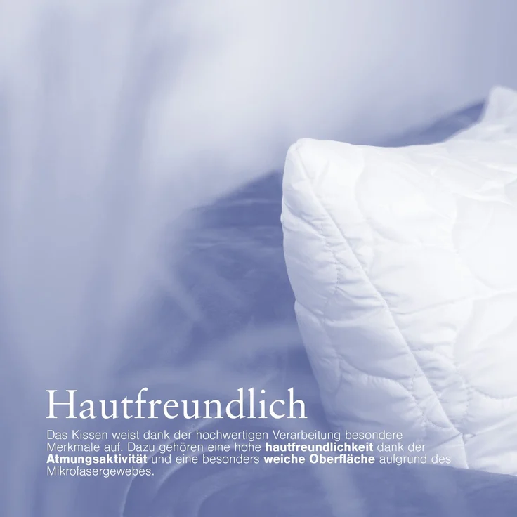 Kopfkissen Mikrofaser 80x80cm ( 850gr Füllgewicht ) - Hochwertiges Schlafkissen - Samtweiches Kissen mit MIkrofasergewebe – Bild 4
