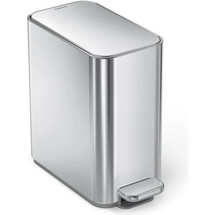 simplehuman Mülleimer Schmaler Treteimer 5 l Gebürsteter Edelstahl – Bild 4