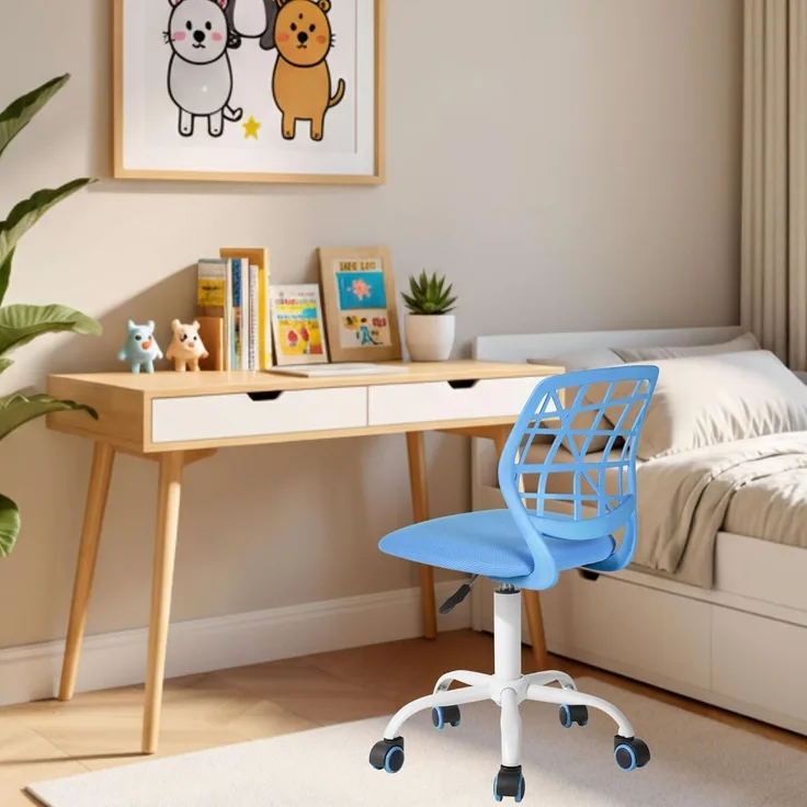 FurnitureR Kinderstuhl Schreibtisch Höhenverstellbar, bunter ergonomischer Jugendstuhl mit Rückenlehne und Armlehnen, Kinderstuhl mit 5 Rädern, für Kinder 3-10 Jahre alt, maximale Belastung 100 kg
