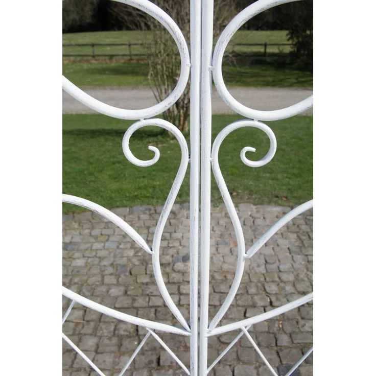 Rosenbogen MINDEN mit Tor - 120x40x220cm, Metall, Antik-Weiß | Rankhilfe Rosen Rankgitter Gartendekoration – Bild 8