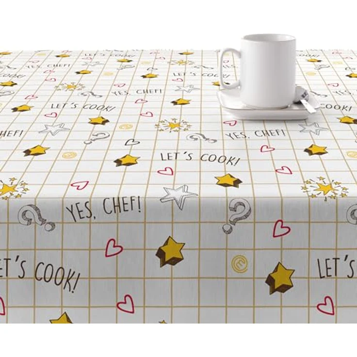 Belum MasterChef Tischdecke aus Kunstharz, schmutzabweisend, Größe: 250 x 140 cm, Modell: 0400-69, Stoff: 100% Baumwolle, Tischdecke ohne Wachstuch, sehr weich, wasserdicht, flüssigkeitsabweisend – Bild 3