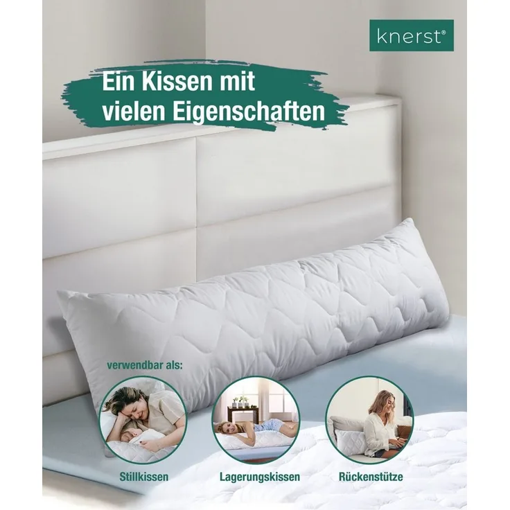 KNERST Seitenschläferkissen extra langes Seitenschläfer Kissen 40x145cm - Schwangerschaftskissen