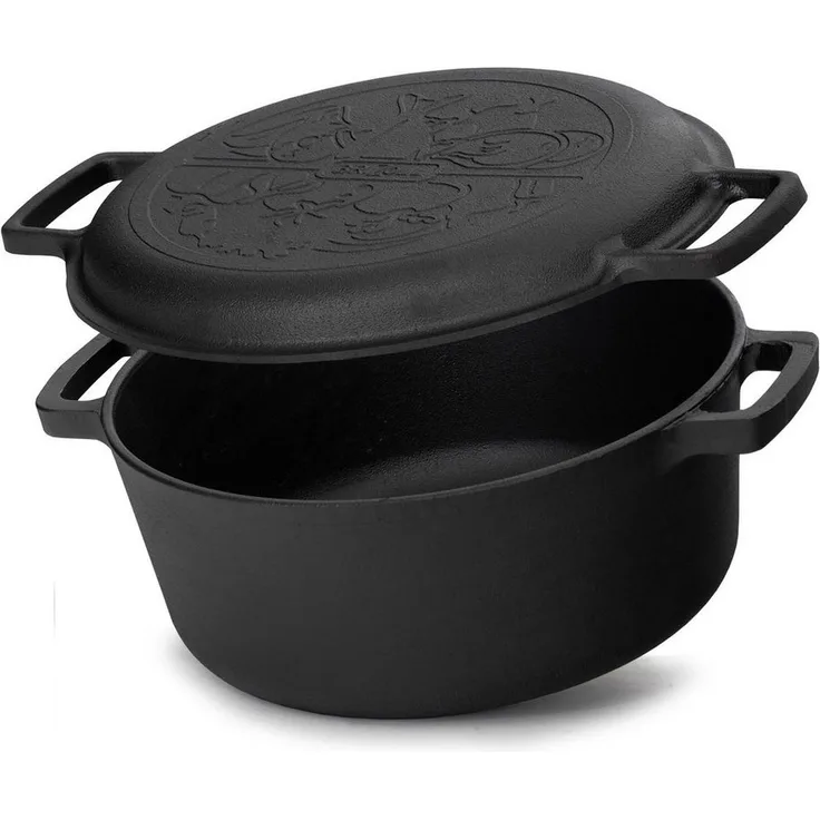 Gusseisen Topf 6L Gusseisentopf Ø 28cm Brotbacken Kochtopf mit Deckel-Bratpfanne