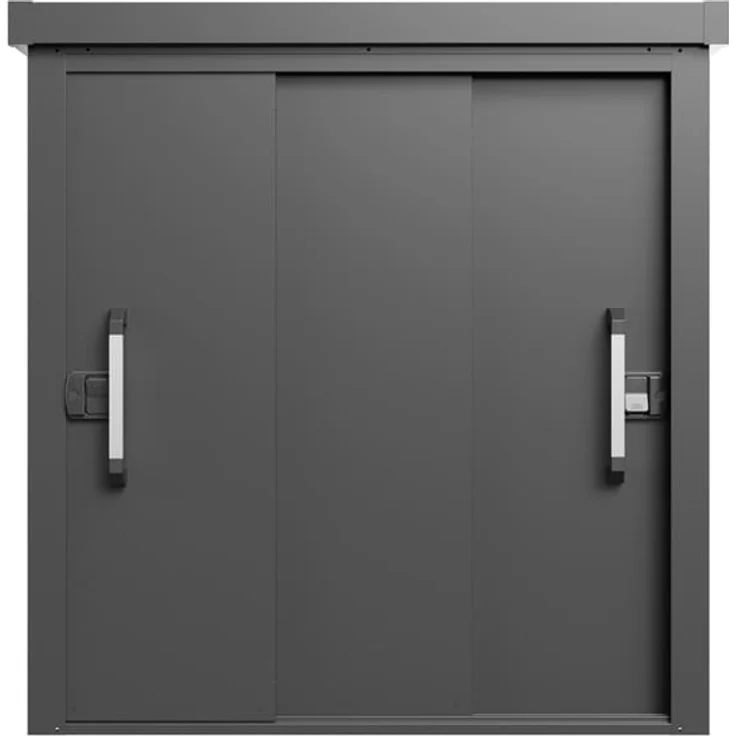 GFP Primeyard Geräteschrank Metall 150x78x191 cm Gartenschrank Schiebetür anthrazit inkl. Fußboden – Bild 2