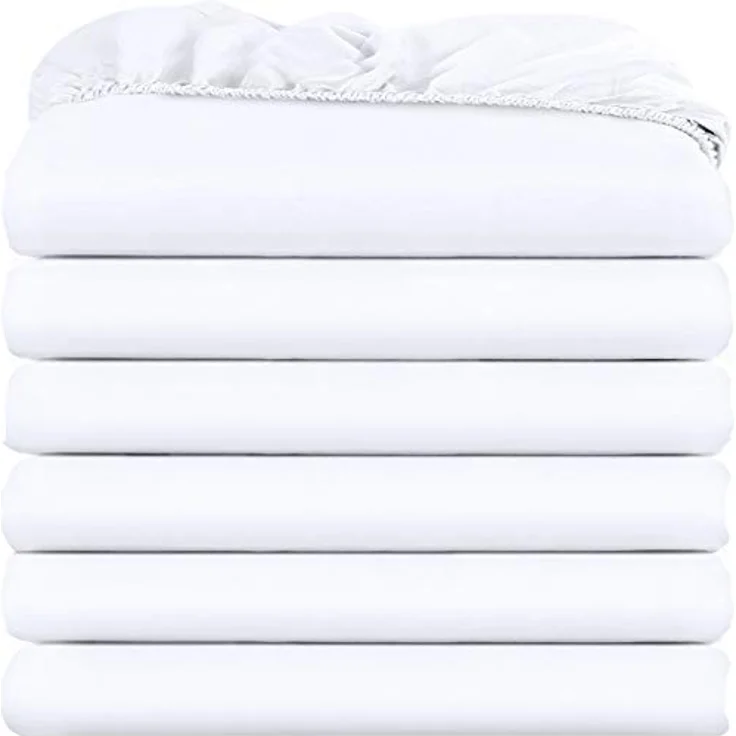 Utopia Bedding Spannbettlaken, aus weicher gebürsteten Mikrofaser, Tiefe Taschen, schrumpft und verblasst Nicht, pflegeleicht, 6 Stück (Doppelbett, Weiß) – Bild 8