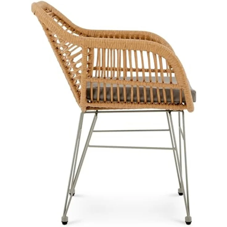 IDIMEX Gartenstuhl PARAMO (2 St), In & Outdoor Esszimmerstuhl 2er Set mit Metallgestell in Rattan Optik – Bild 5