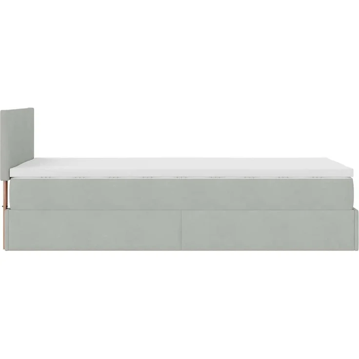 vidaXL Ottoman-Bett mit Matratze & LEDs Hellgrau 80x200 cm Samt 3312512 – Bild 10