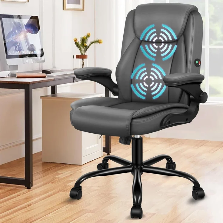 ALFORDSON Ergonomischer Massage Bürostuhl Mid Back Klappbare Armlehne Sgs Gaming – Bild 1