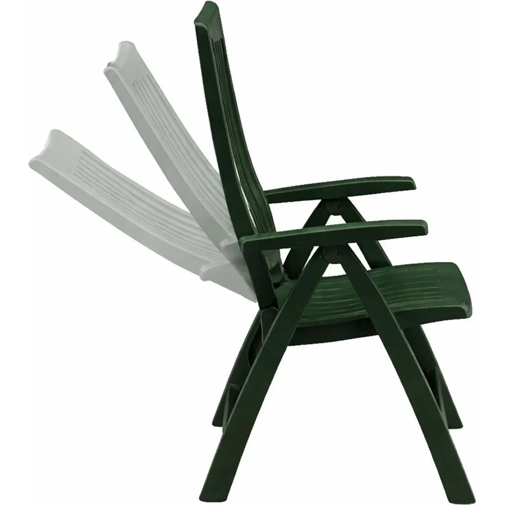 Kettler Roma Klappsessel - verstellbarer Gartensessel aus Kunststoff - dunkelgrün – Bild 4