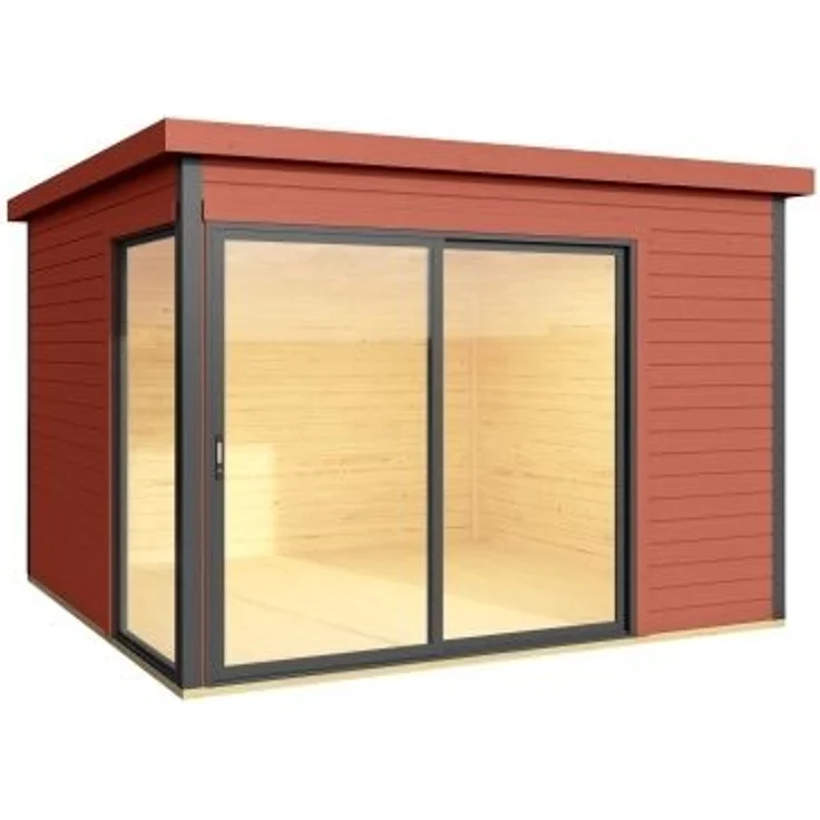Lasita Maja Gartenhaus Domeo 1-4 Gartenhaus aus Holz in Silber Holzhaus mit 44 mm Wandstärke Blockbohlenhaus mit Montagematerial – Bild 14