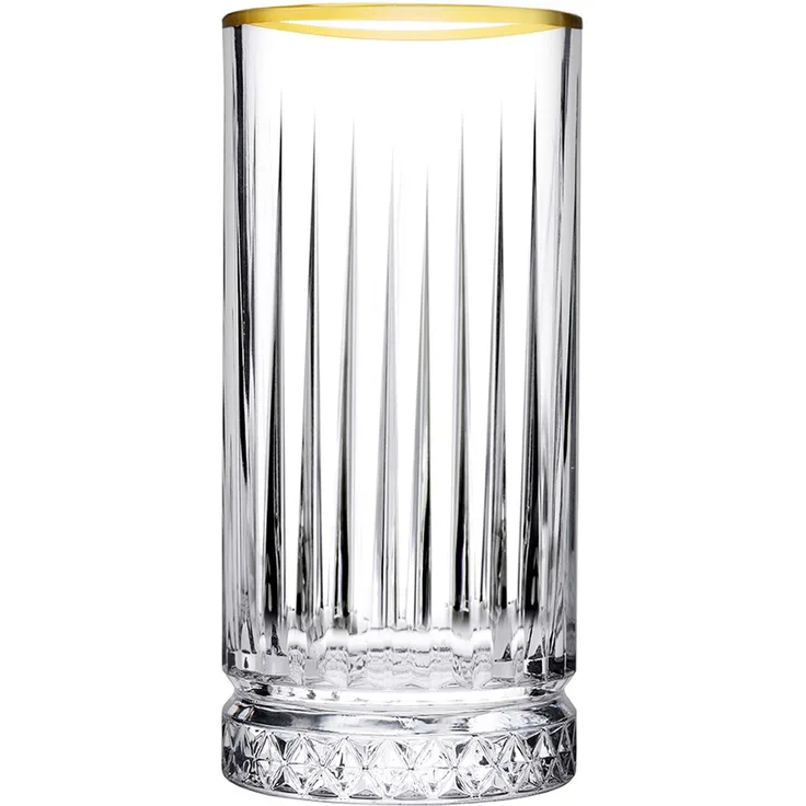 Pasabahce Golden Touch Elysia Longdrinkgläser 365 ml mit Goldrand - 4er Set