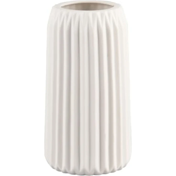 MIRRORS AND MORE 'Ruffle' Vase Keramik, weiß, Ø7,5x20 cm – Bild 1