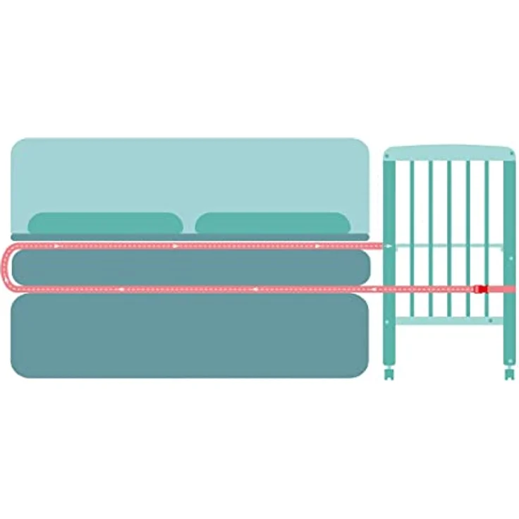 Fillikid 2in1 Beistellbett Nino, Höhenverstellbar von 48 bis 60 cm, für Boxspringbetten geeignet, Weiß – Bild 6