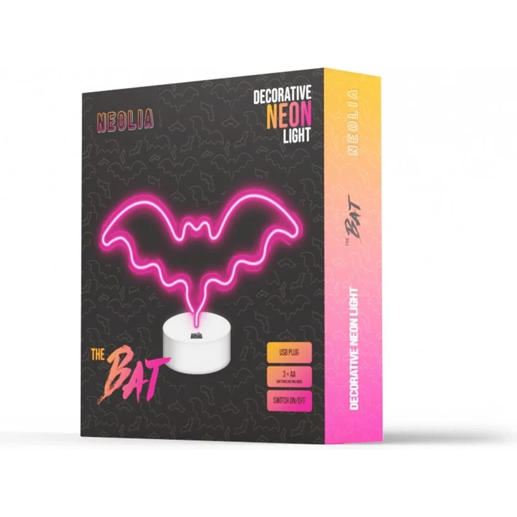 Neon LED Zeichen Licht Batterie / USB LED Licht Home Leuchtschild Nachtlicht Fledermaus-Pink – Bild 2