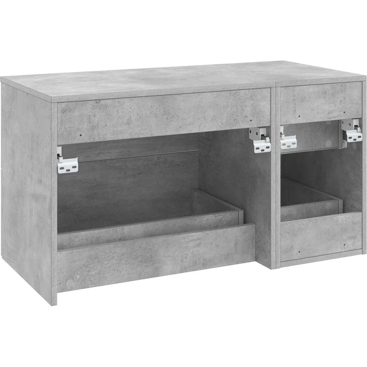 vidaXL Badezimmerschrank-Set 2 stk. Betongrau 92,5 x 44,5 x 50 cm 3404019 – Bild 5