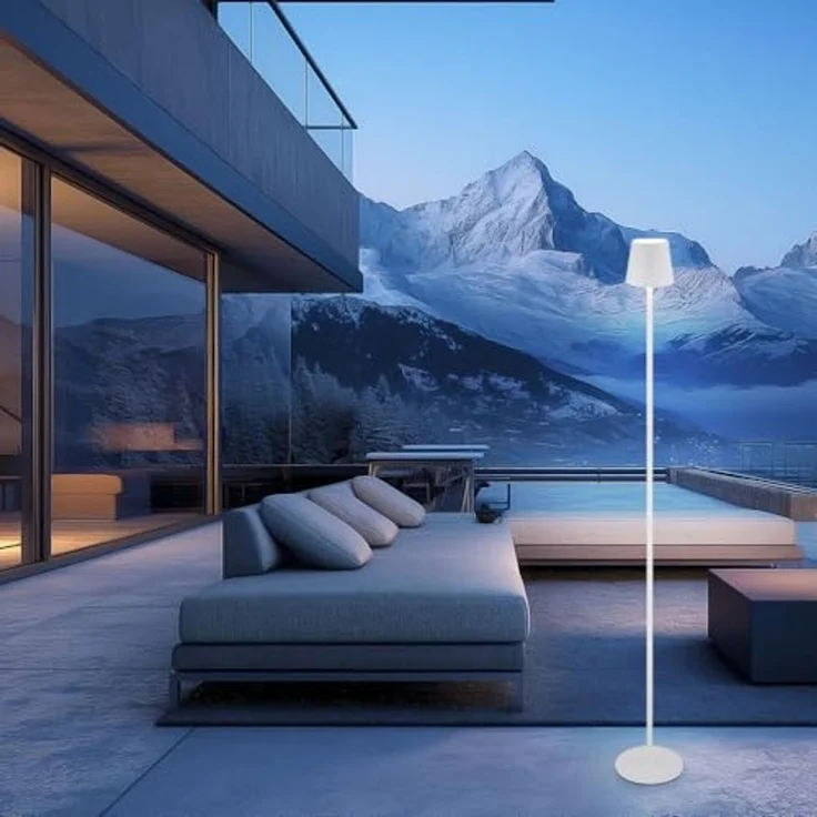 LED Stehleuchte, weiß, Touchdimmer, H 120 cm – Bild 2