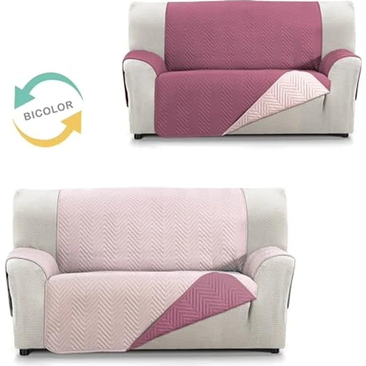 Martina Home Milano 2-Sitzer-Sofabezug – Aubergine/Lachs – Bild 3