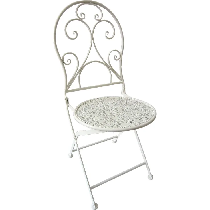 Gartenstuhl 2er Set SINDRE - Stahl, Weiß | Klappstuhl Wetterfest Gartenstühle Outdoor Balkonstühle