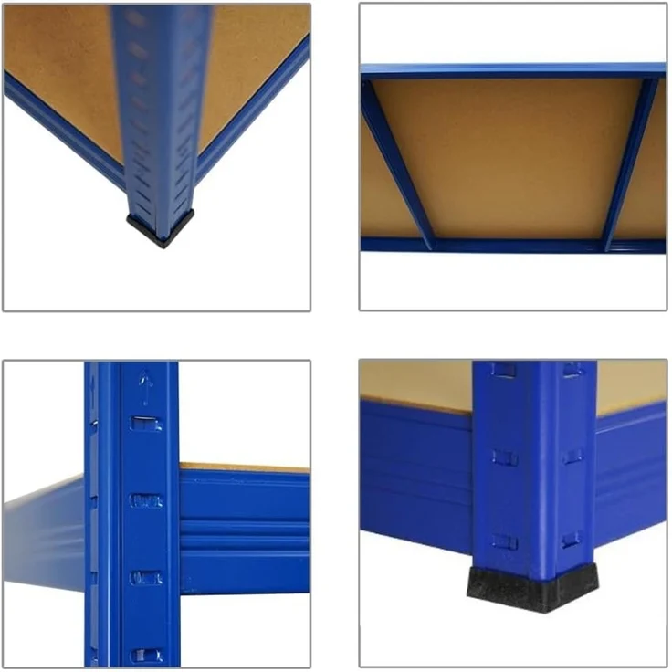 PROREGAL Mega Deal 4er-Set Schwerlastregal Giant Elephant 180 x 180 x 60 cm mit 5 Ebenen Fachlast 200kg Blau, Kellerregal, Steckregal, Garagenregal, Lagerregal – Bild 4
