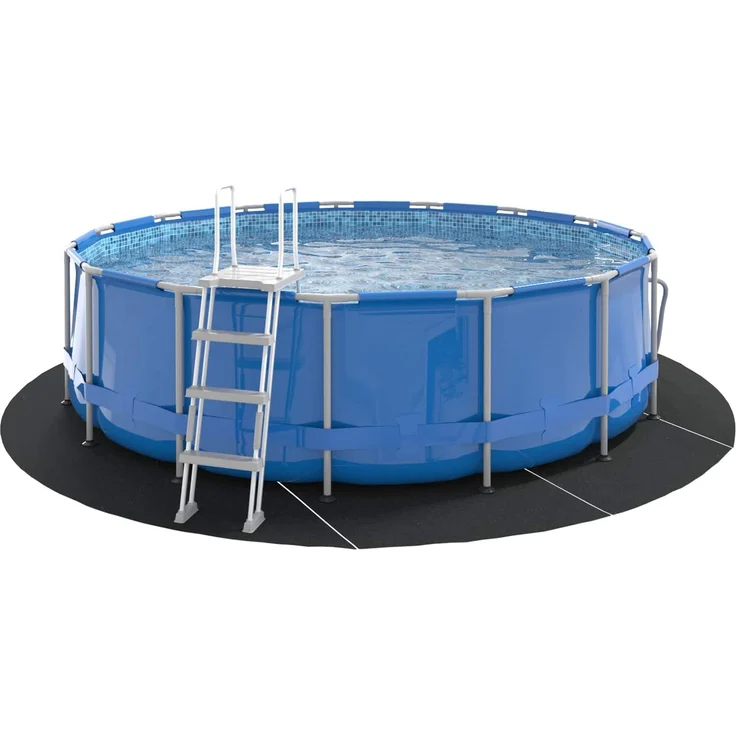 vidaXL Bodenfolie für Pools Ø 428 cm (2 mm) Rund Vliesstoff Schwarz 42009116 – Bild 3