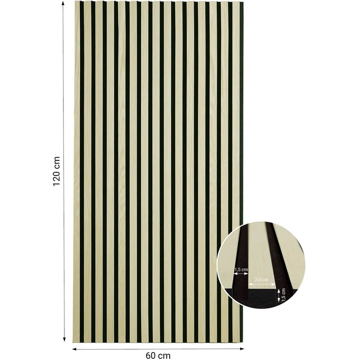 Akustikpaneele Holz 60 x 120 cm 4 Paneele Creme Wandpaneele Deckenpaneele 3D Wandpaneel Wandverkleidung Dekorpaneel – Bild 3