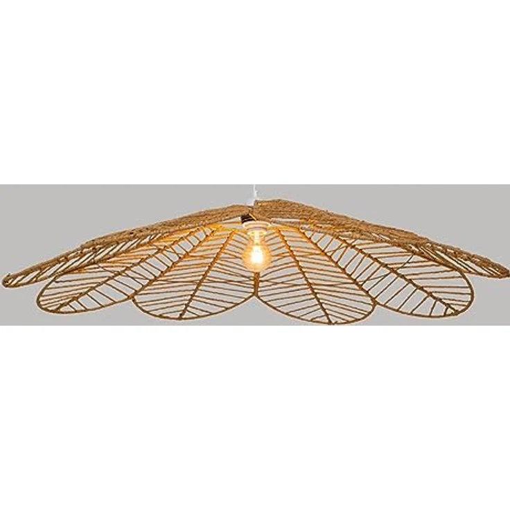 Atmosphera Blumenlampe Suspension Corde Folk Nat D98, Pendelleuchte mit 98 cm Durchmesser, rustikales Design, braunes Geflecht – Bild 3