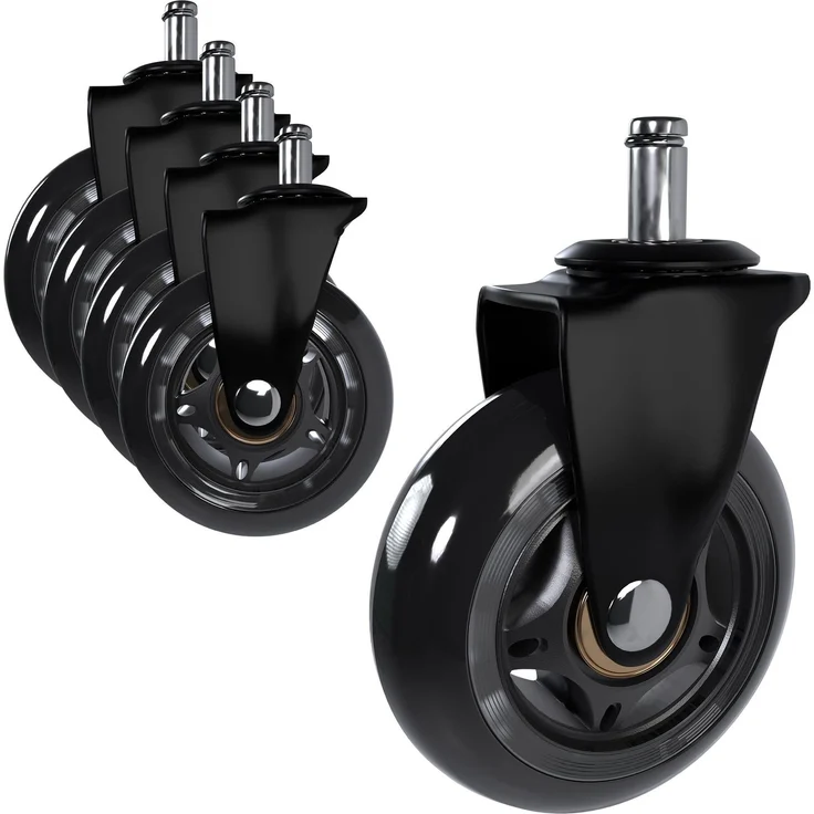 CLP 5er Set Hartbodenrollen,schwarz – Bild 1