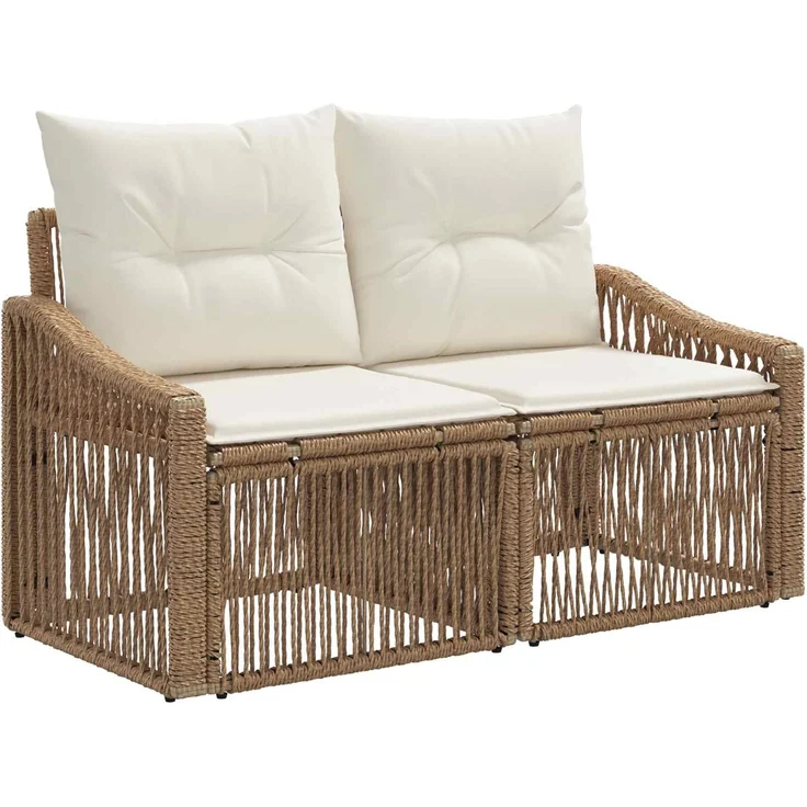 vidaXL Gartensofa-set 9 pcs Beige Poly-Rattan 3436110 – Bild 5