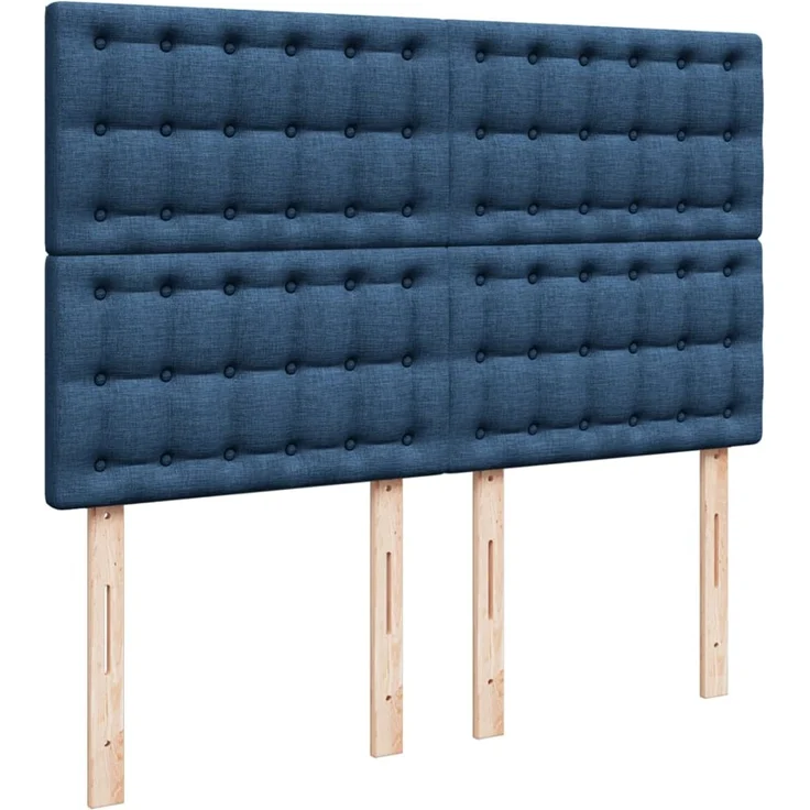 vidaXL Boxspringbett mit Matratze Blau 160x200 cm Stoff 3293651 – Bild 9