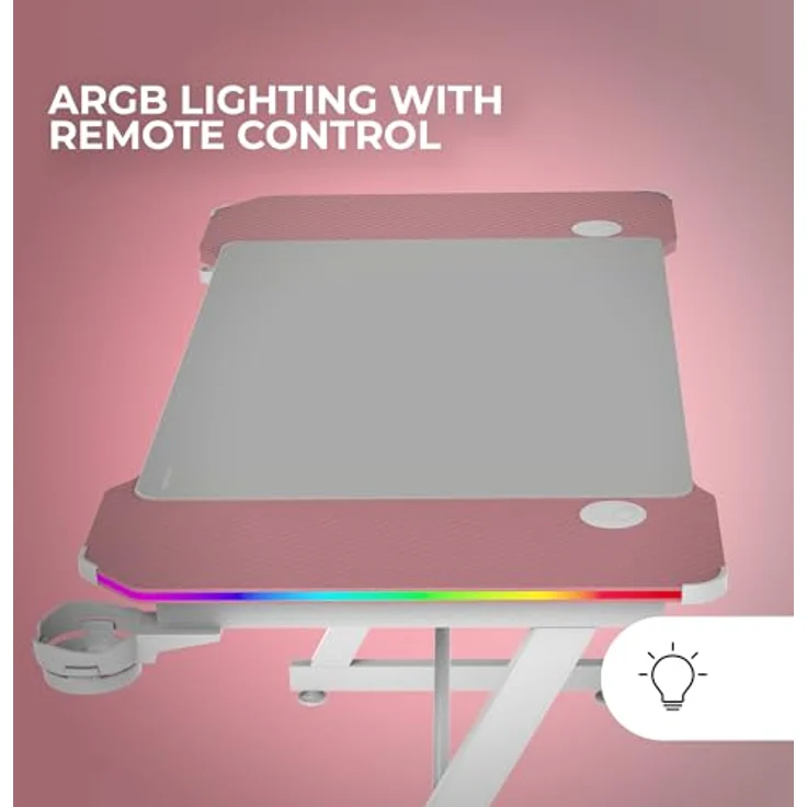 Mars Gaming MGD-X120RGB Mesa Ergonómica ARGB Mando Alfombrilla XXL Soportes Externos 120x60 cm Rosa – Bild 4